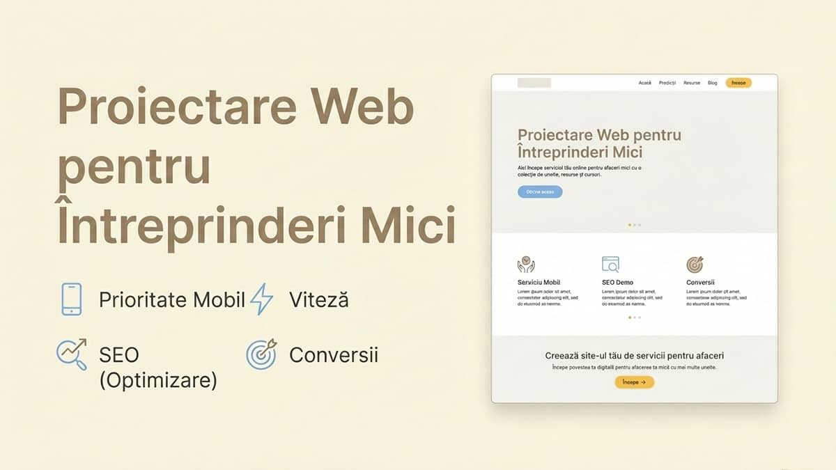 Proiectare web pentru firme mici - Site mobile-first, optimizat pentru SEO